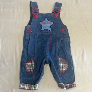 Fisher-Price Blue and Red Overalls with Star Patch